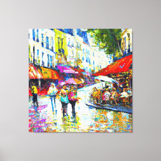 Paris City Street Scene Canvas Afdruk (Voorkant)