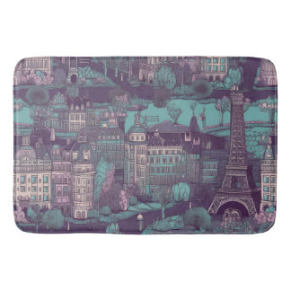 Paris Cityscape in aqua  ontwerp Badmat