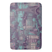 Paris Cityscape in aqua  ontwerp Badmat (Voorkant Verticaal)