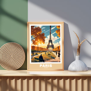 Paris Cityscape - Poster des monuments emblématiqu