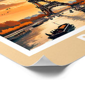 Paris Cityscape - Poster des monuments emblématiqu (Coin)