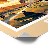 Paris Cityscape - Poster des monuments emblématiqu (Coin)