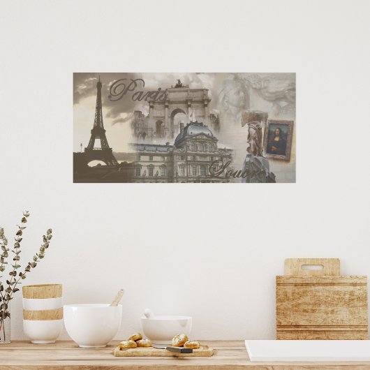 Paris Collage Poster (Keuken)