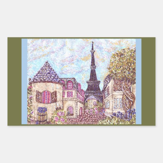 Paris Comme le Pointillisme avec autocollant Tour  (Devant)