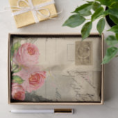 Paris Crow Wereldbol Frans Briefkaart Roos Weefpap Tissuepapier (Geschenk)