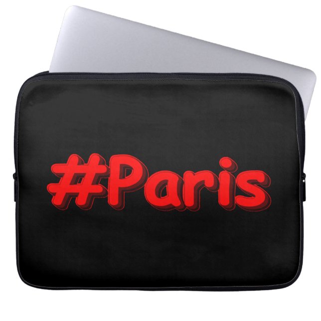 "#Paris" Cute Design. Bestel nu Laptop Sleeve (Voorkant)