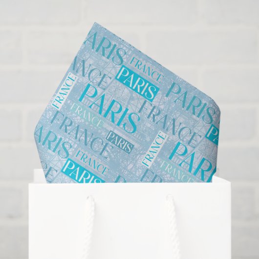 Paris Decoupage Blauw Tissuepapier (Cadeauzakje)