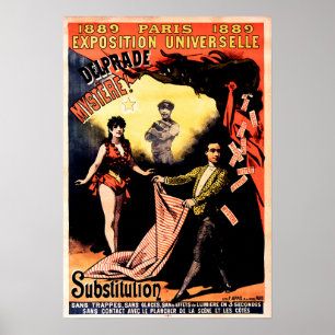 Paris Delprade Mystere. 1889  bioscoop Poster