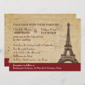 Paris Destination Wedding Invitation Kaart (Voorkant / Achterkant)