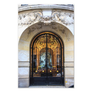 Paris Deurzwart en Gold Iron en Glass - Foto Afdruk