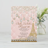 Paris Diamant et Perles Invitation de fête d'anniv (Debout devant)