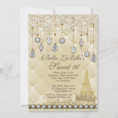 Paris Diamond et Perles Invitations de fête d'anni (Devant)