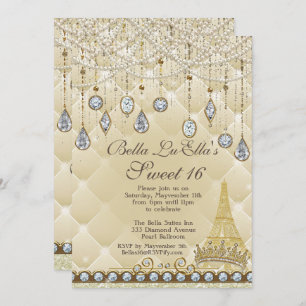 Paris Diamond et Perles Invitations de fête d'anni