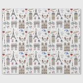 Paris Doodles Cadeaupapier (Vlak)