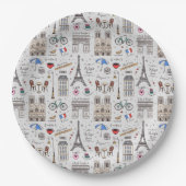 Paris Doodles Papieren Bordje (Voorkant)