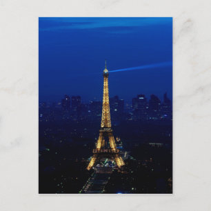 Paris Eifel Tower bij nacht Briefkaart