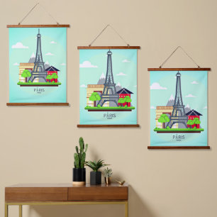 Paris Eifel Tower Hangend Wandkleed