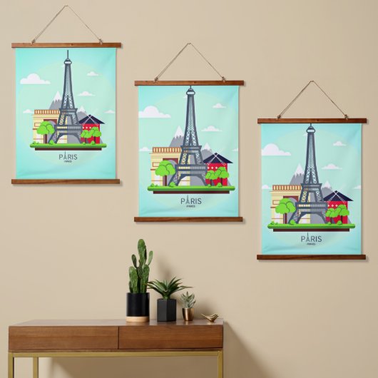 Paris Eifel Tower Hangend Wandkleed (Asymmetrisch)