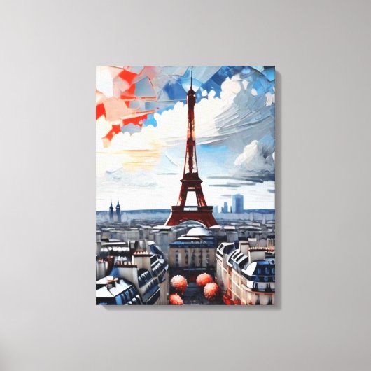 Paris Eiffel Toren Palet Tapestry 1 Canvas Afdruk (Voorkant)