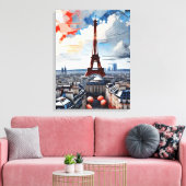 Paris Eiffel Toren Palet Tapestry 1 Canvas Afdruk (Insitu (Woonkamer))