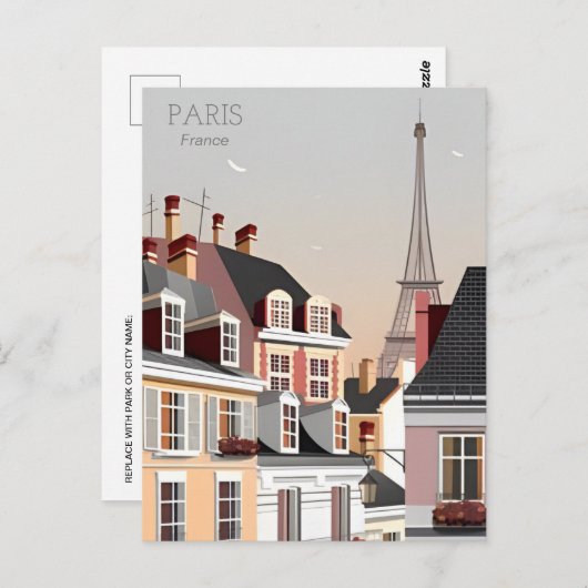 Paris eiffel torenarchitectuur frans Po Briefkaart (Voorkant / Achterkant)