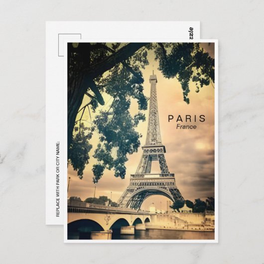 Paris eiffel torenarchitectuur frans Po Briefkaart (Voorkant / Achterkant)