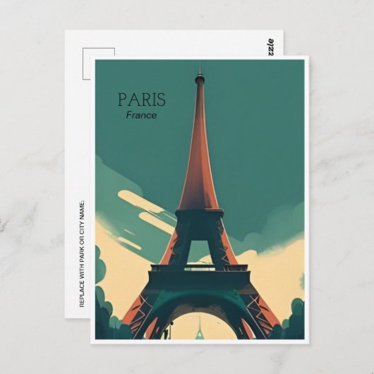 Paris eiffel torenarchitectuur frans Po Briefkaart (Voorkant / Achterkant)