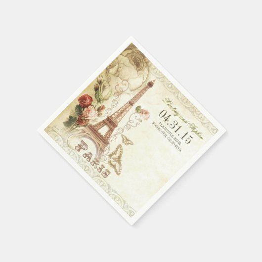 Paris Eiffel tour serviettes en papier de mariage (Coin)