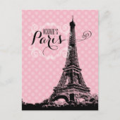 Paris Eiffel Tower Add Name Briefkaart (Voorkant)