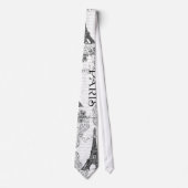 Paris Eiffel Tower and Scroll Stropdas (Voorkant)