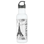 Paris Eiffel Tower and Scroll Waterfles (Voorkant)