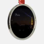 Paris Eiffel Tower at Night Metalen Ornament (Rechts)