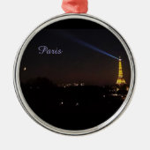 Paris Eiffel Tower at Night Metalen Ornament (Voorkant)