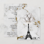 Paris Eiffel Tower Balloons Marmer Gold Kaart (Voorkant / Achterkant)