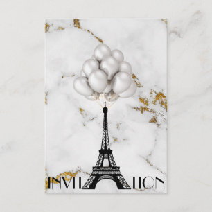 Paris Eiffel Tower Balloons Marmer Gold Kaart