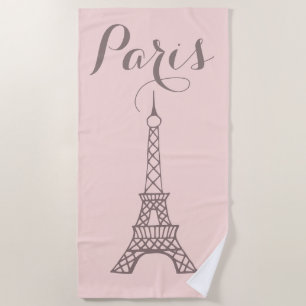 Paris Eiffel Tower Bathroom Beach Strandlaken