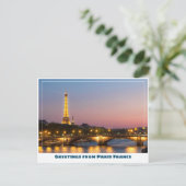 Paris Eiffel Tower bij Sunset Briefkaart (Staand voorkant)