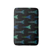 Paris Eiffel Tower Black Aqua Bath Rug Badmat (Voorkant Verticaal)