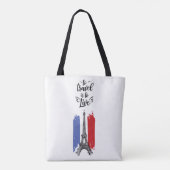 *~* Paris Eiffel Tower Black Outline White Draagtas (Achterkant)