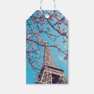 Paris Eiffel Tower Blooms in Springtime Gift Label Cadeaulabel