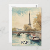 Paris Eiffel Tower Briefkaart (Voorkant / Achterkant)