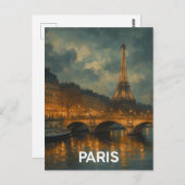 Paris Eiffel Tower Briefkaart (Voorkant / Achterkant)