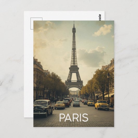 Paris Eiffel Tower Briefkaart (Voorkant / Achterkant)