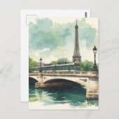 Paris Eiffel Tower Briefkaart (Voorkant / Achterkant)
