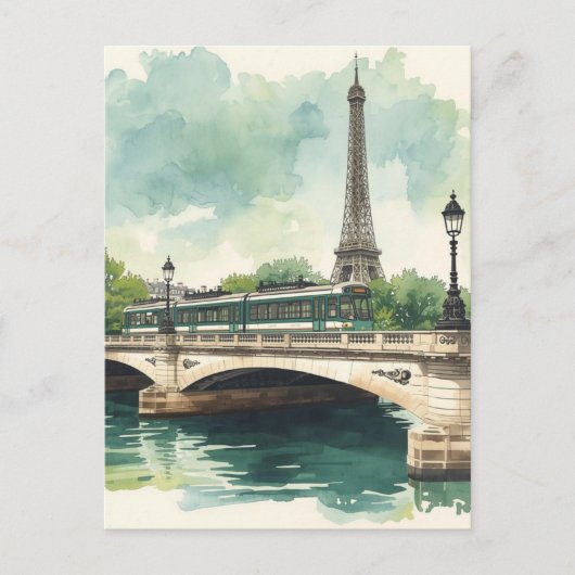 Paris Eiffel Tower Briefkaart (Voorkant)