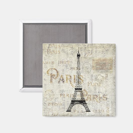 Paris Eiffel Tower  Briefkaart Magnet Magneet (Voorkant / Achterkant)