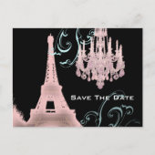 Paris Eiffel Tower bruiloft, behalve de datum Aankondigingskaart (Voorkant)