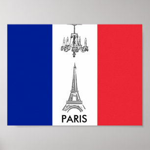 Paris Eiffel Tower Chandelier Frans Poster