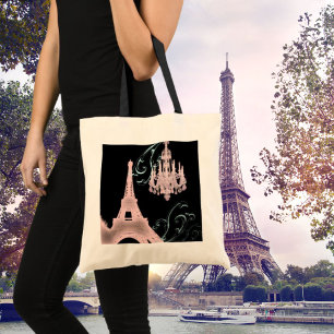 Paris Eiffel Tower Chandelier vintage Tote Bag