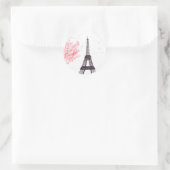 Paris Eiffel Tower Cherry Blossom Waterverf Ronde Sticker (Tas)